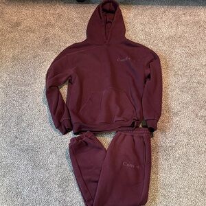 Comfrt Maroon Hoodie and Sweatpants Set